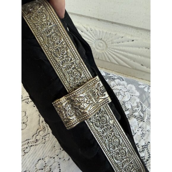 Vintage 60's Victorian Revival Evening Purse Ornate Repousse Frame - Picture 8 of 16